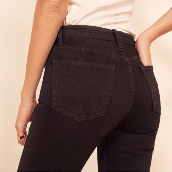 NWT Reformation Julia High Cigarette Destroyed Black Jeans size 24 - Picture 4 of 11